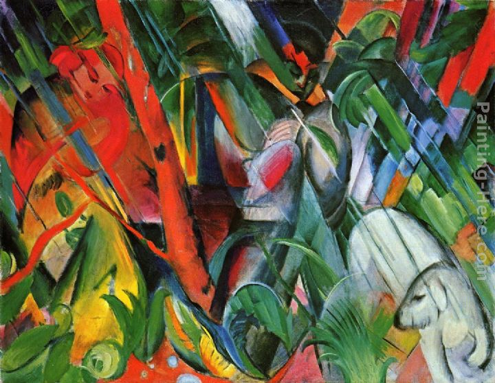 In The Rain painting - Franz Marc In The Rain art painting
